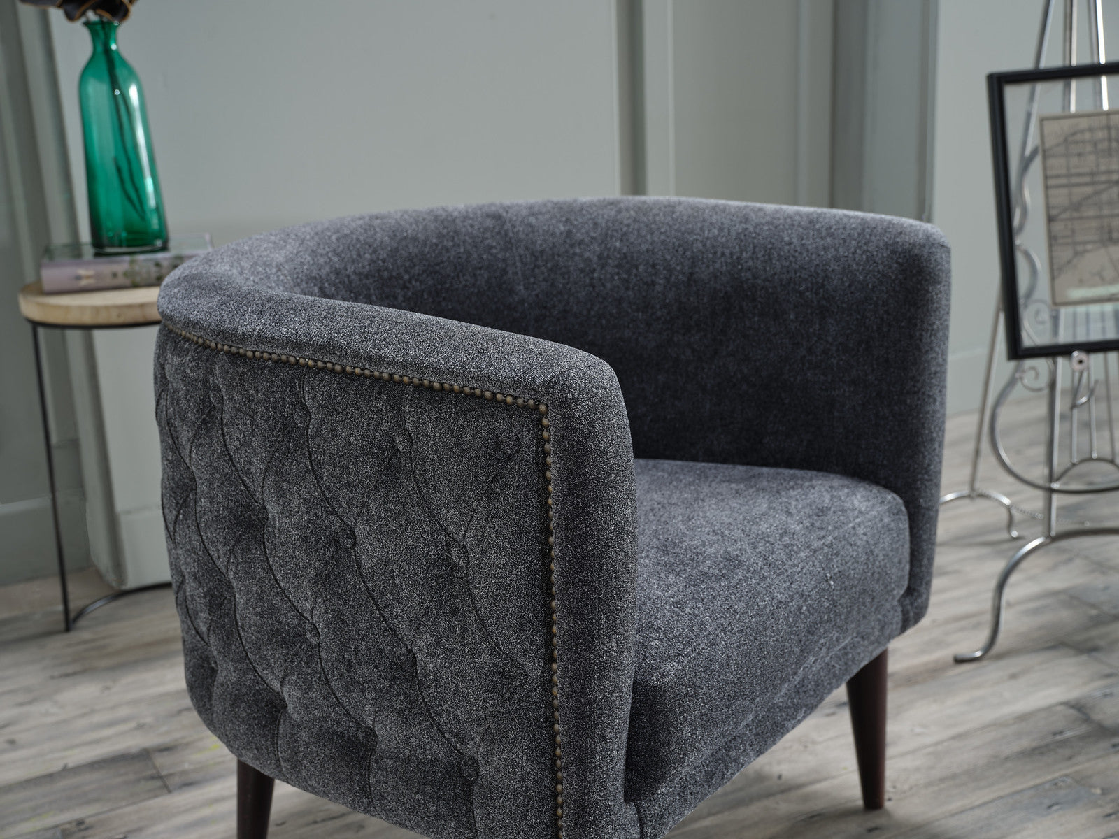 Selma Grey Accent Armchair - Ornate Home