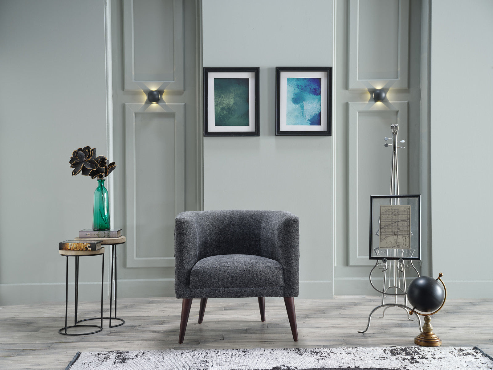 Selma Grey Accent Armchair - Ornate Home