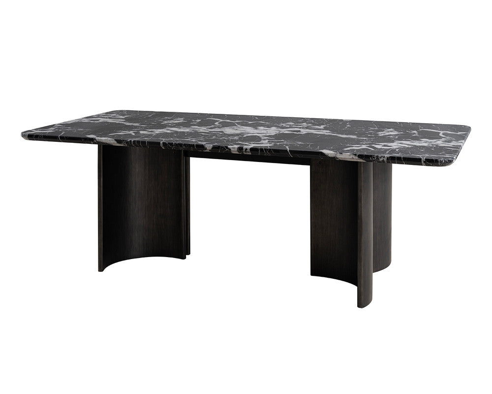 Selsey Black Dining Table (Black Stone Top) - Ornate Home