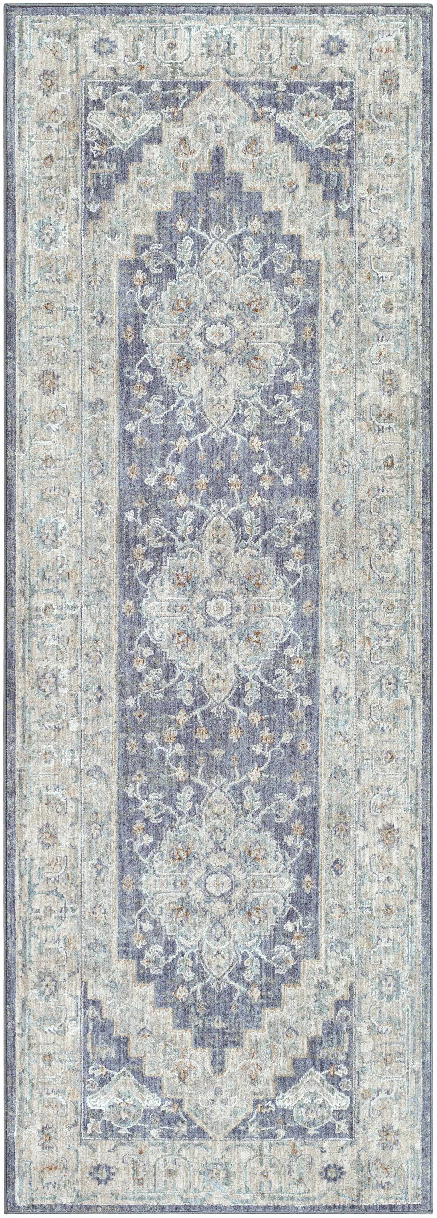 Sema Blue Medallion Thick Luxe Area Rug - Ornate Home