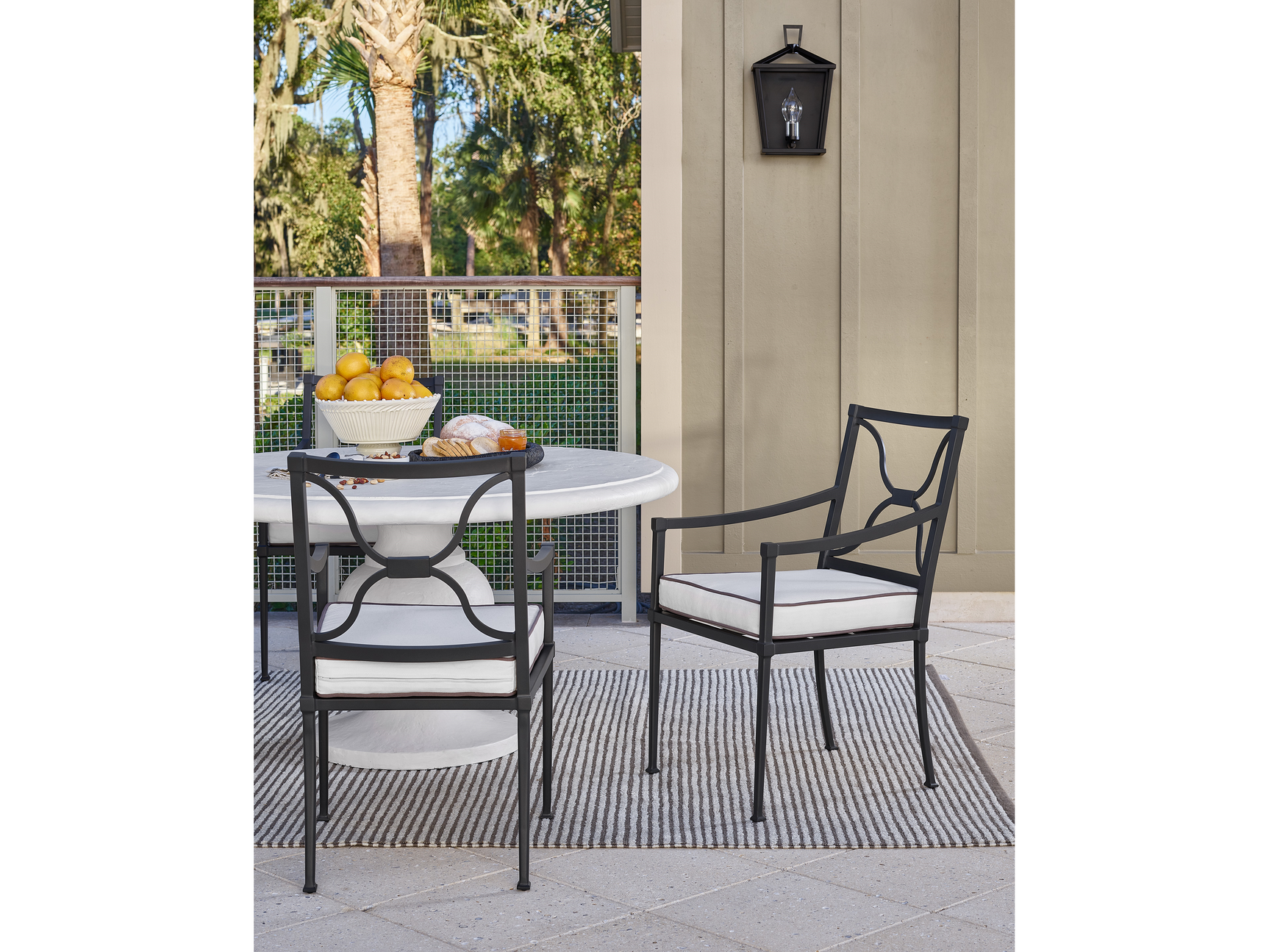 Seneca Canvas Natural/Charcoal Dining Chair - Ornate Home