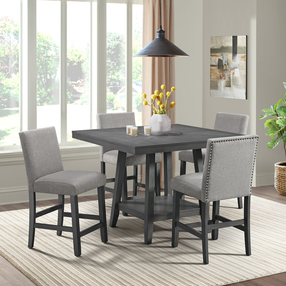Seneca Grey Counter Side Chair (Set of 2) - Ornate Home