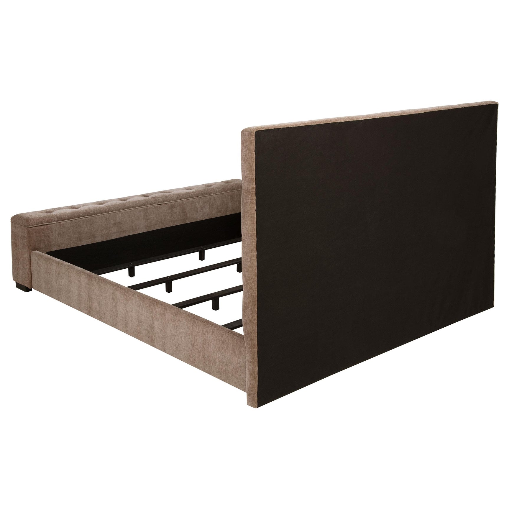 Senna Brown Upholstered Eastern King Audio Flame Visualizer Bed - Ornate Home