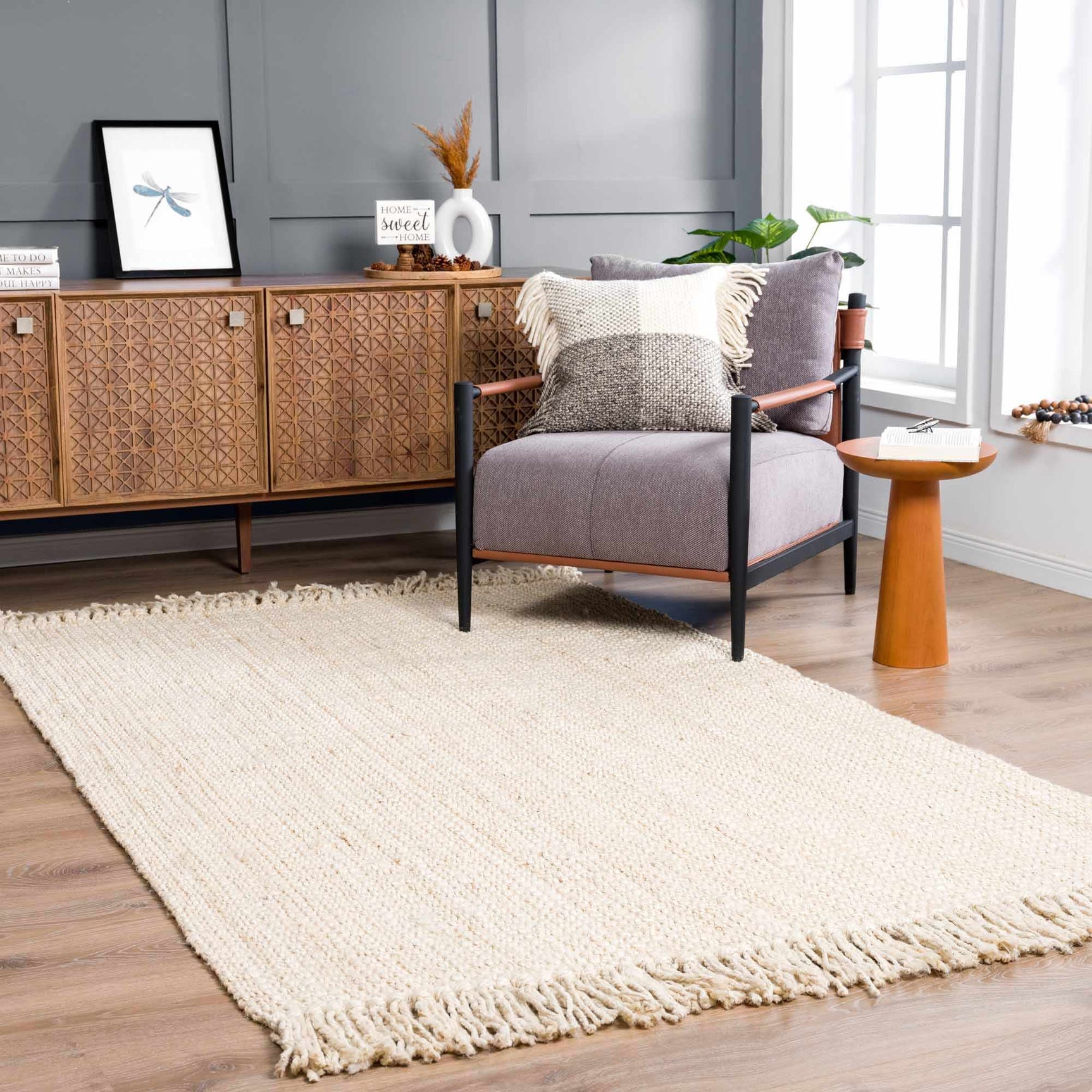 Senneterre Bleached Jute Rug - Ornate Home