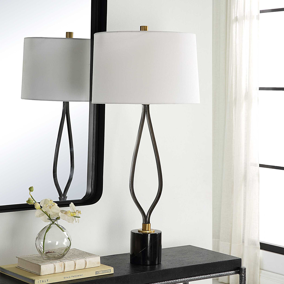 Separate Paths Black Iron Table Lamp - Ornate Home