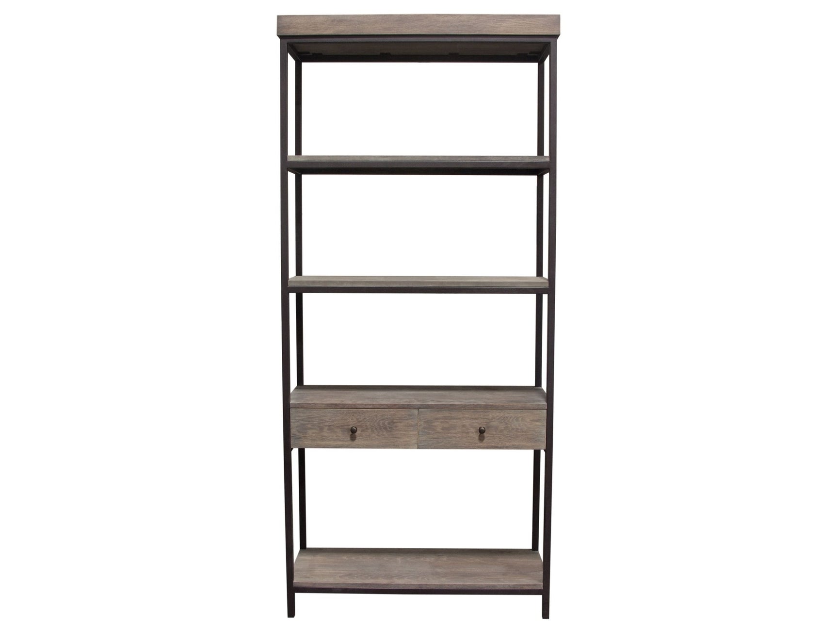 Sequoia Grey Oak 2-Drawered Shelf Unit - Ornate Home