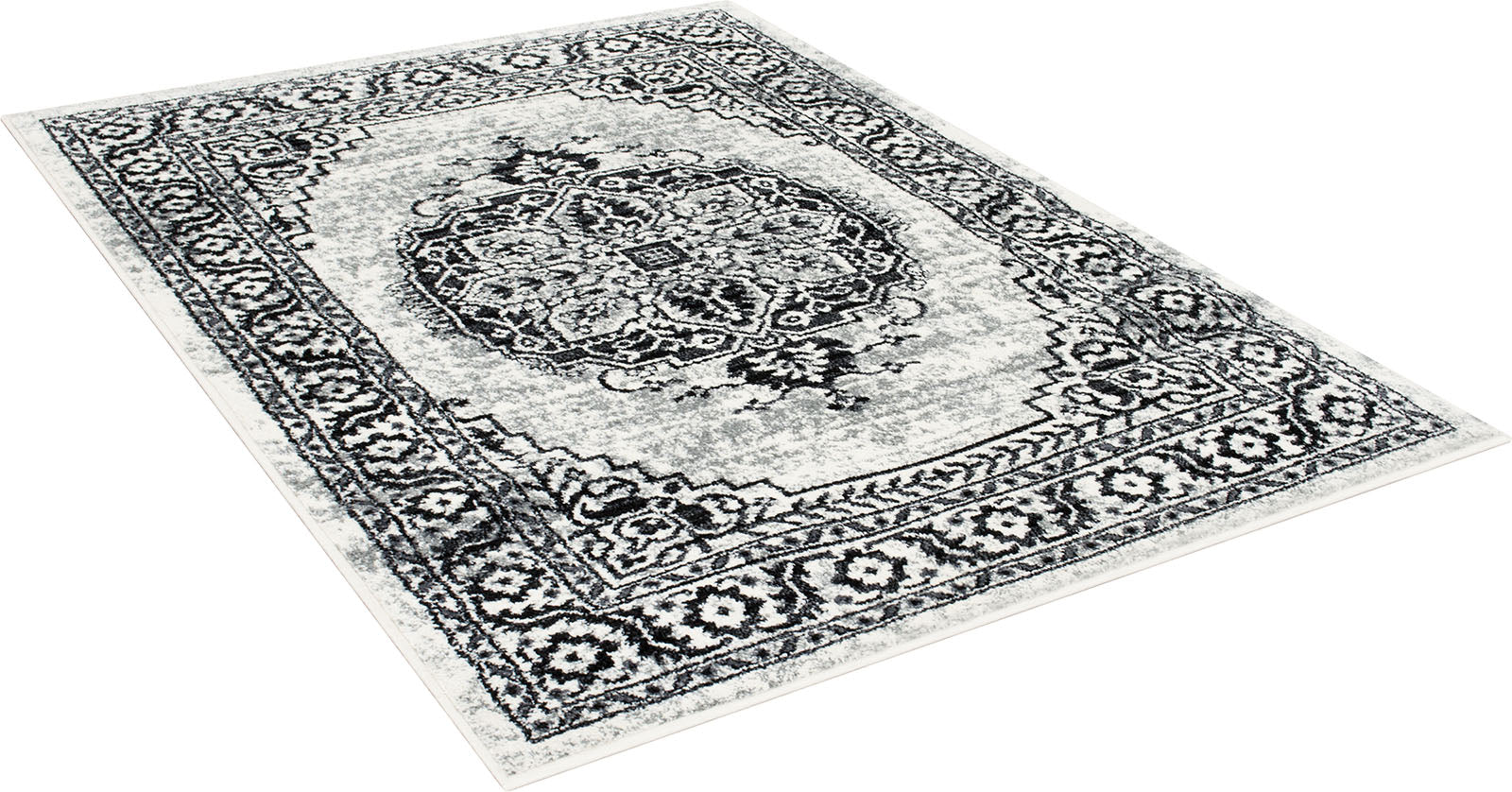 Serang Gray/Black 5' X 7' Area Rug - Ornate Home