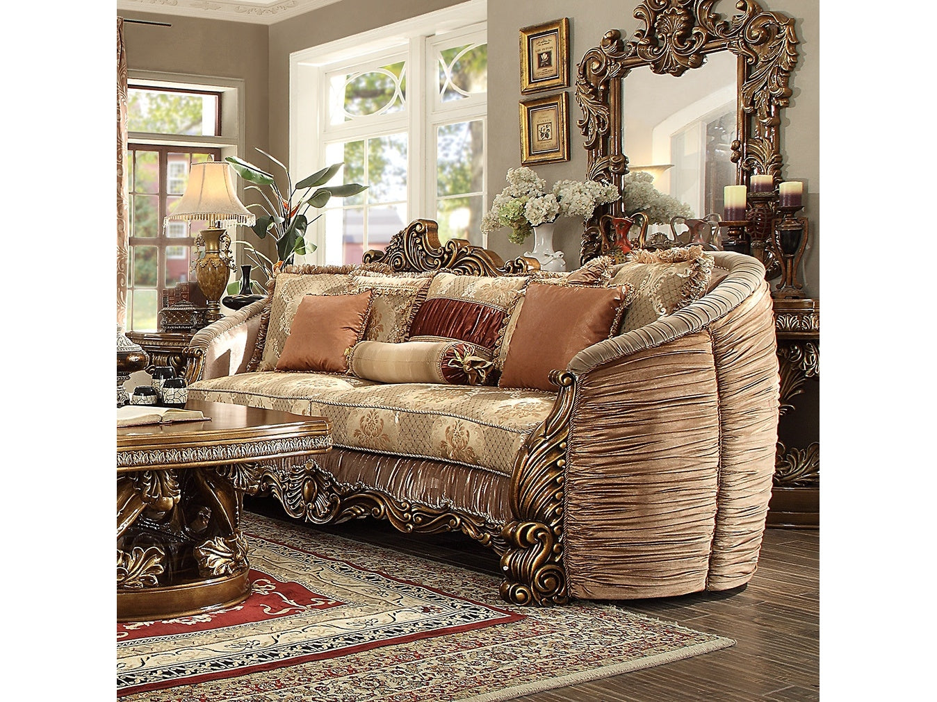 Seraphina Antique Brown Sofa / HD-1601 - Ornate Home