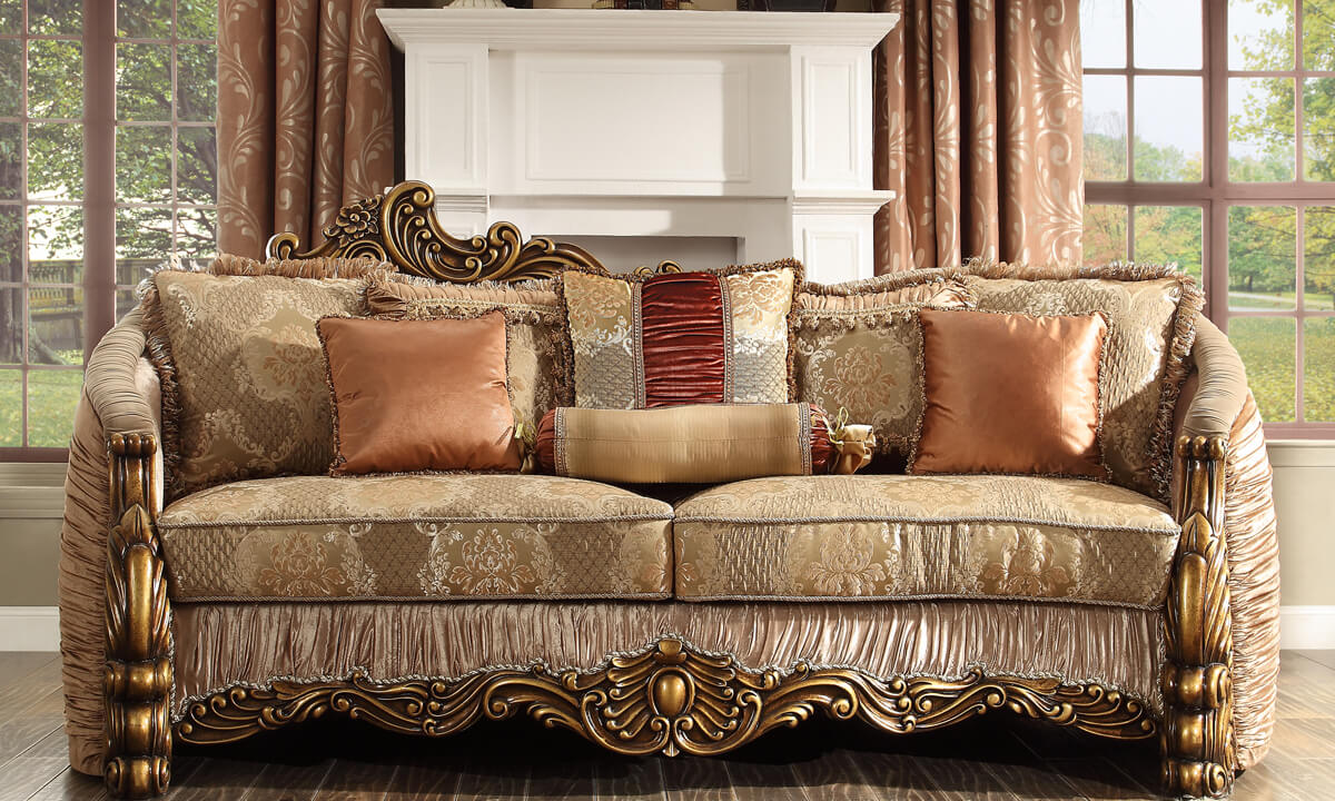 Seraphina Antique Brown Sofa / HD-1601 - Ornate Home