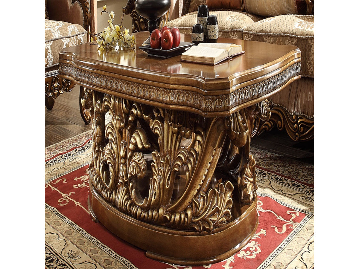 Seraphine Antique Gold & Perfect Brown End Table / HD-8018 - Ornate Home