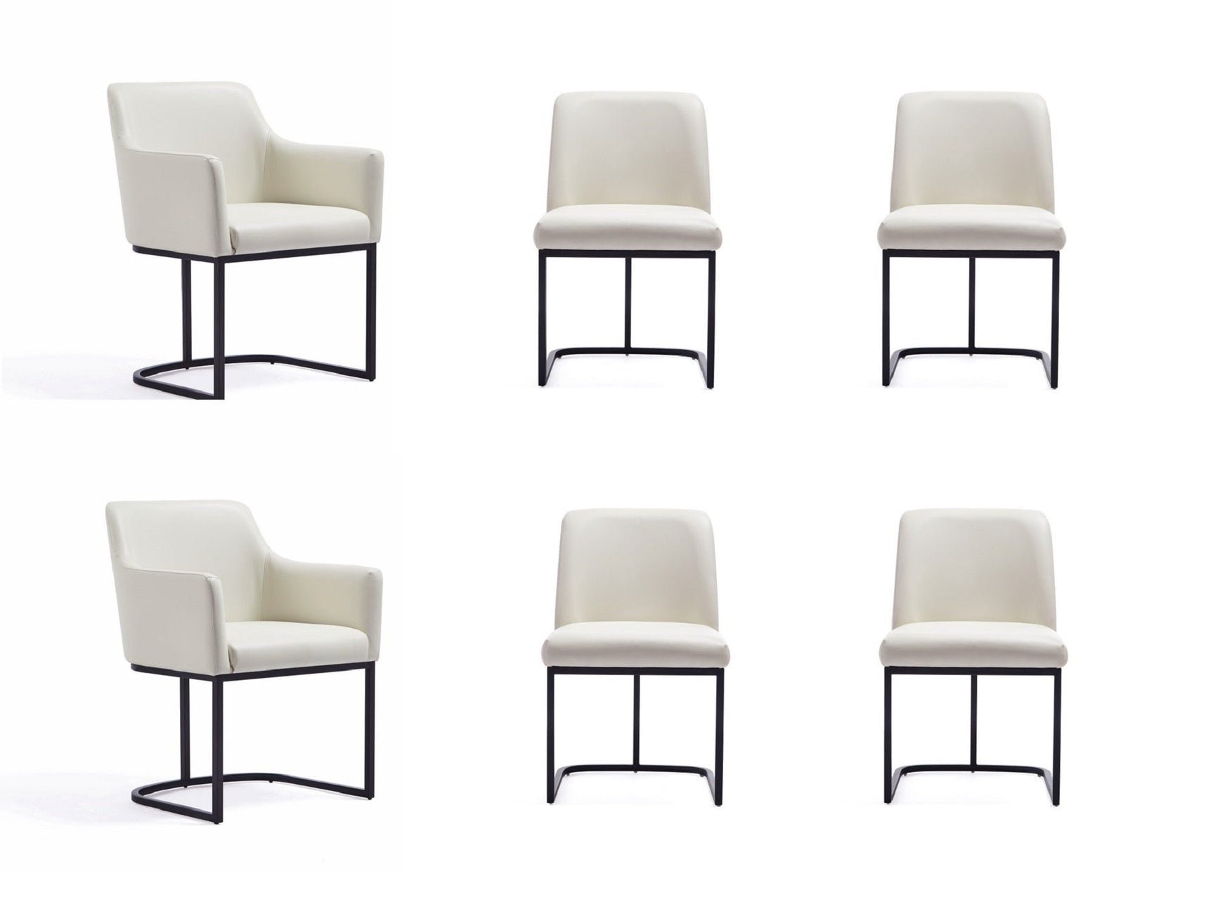 Serena 6 Piece Dining Set in Cream - Ornate Home