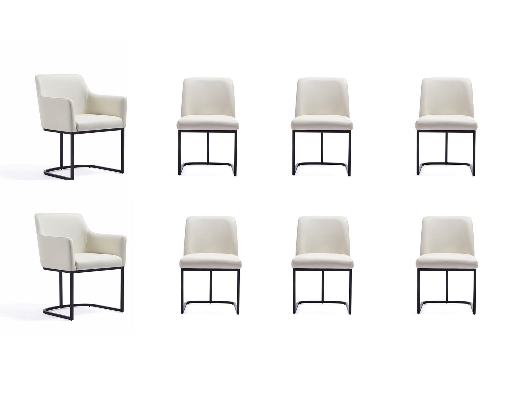 Serena 8 Piece Dining Set in Cream - Ornate Home