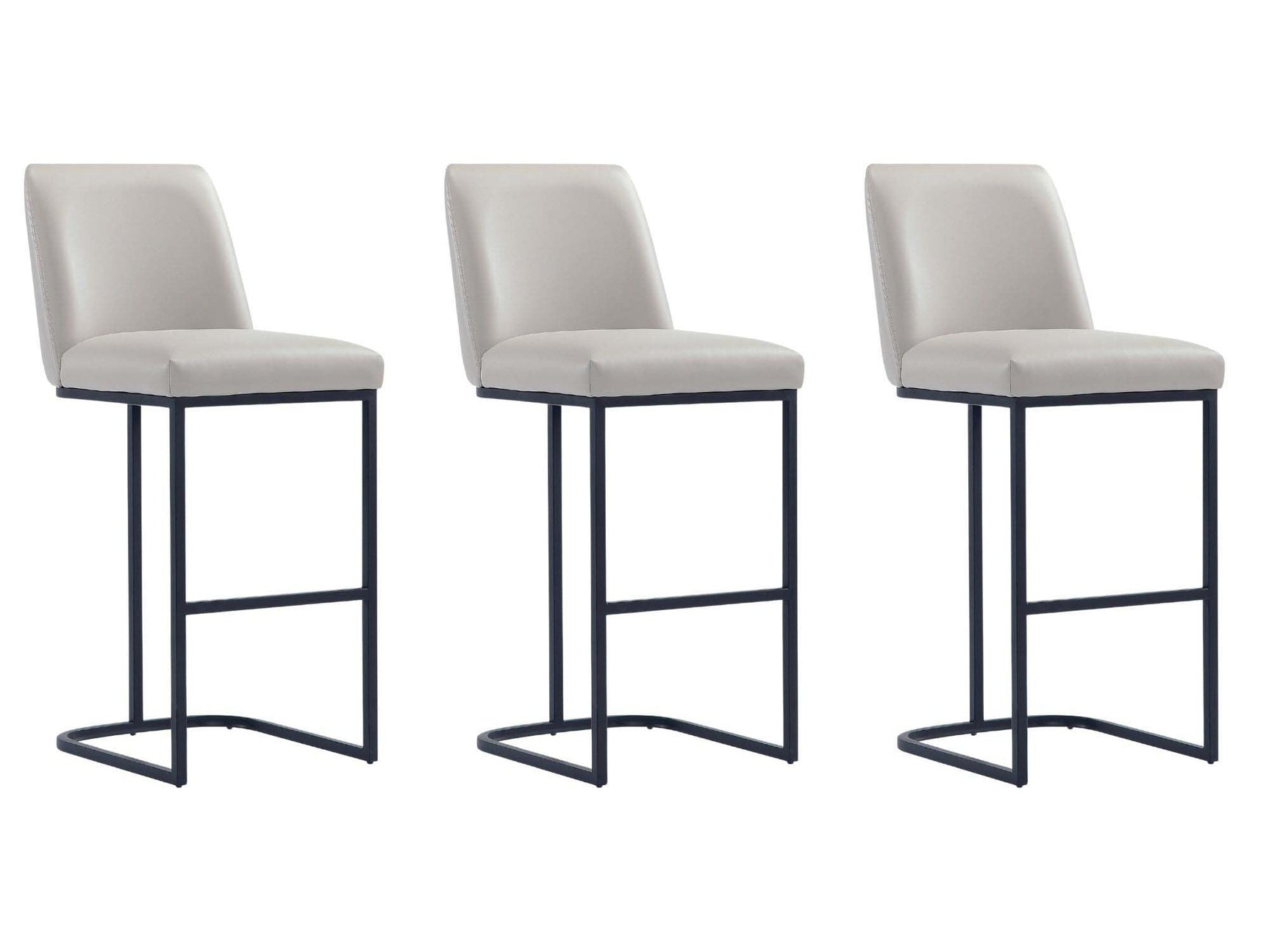 Serena Barstool in Light Grey (set of 3) - Ornate Home