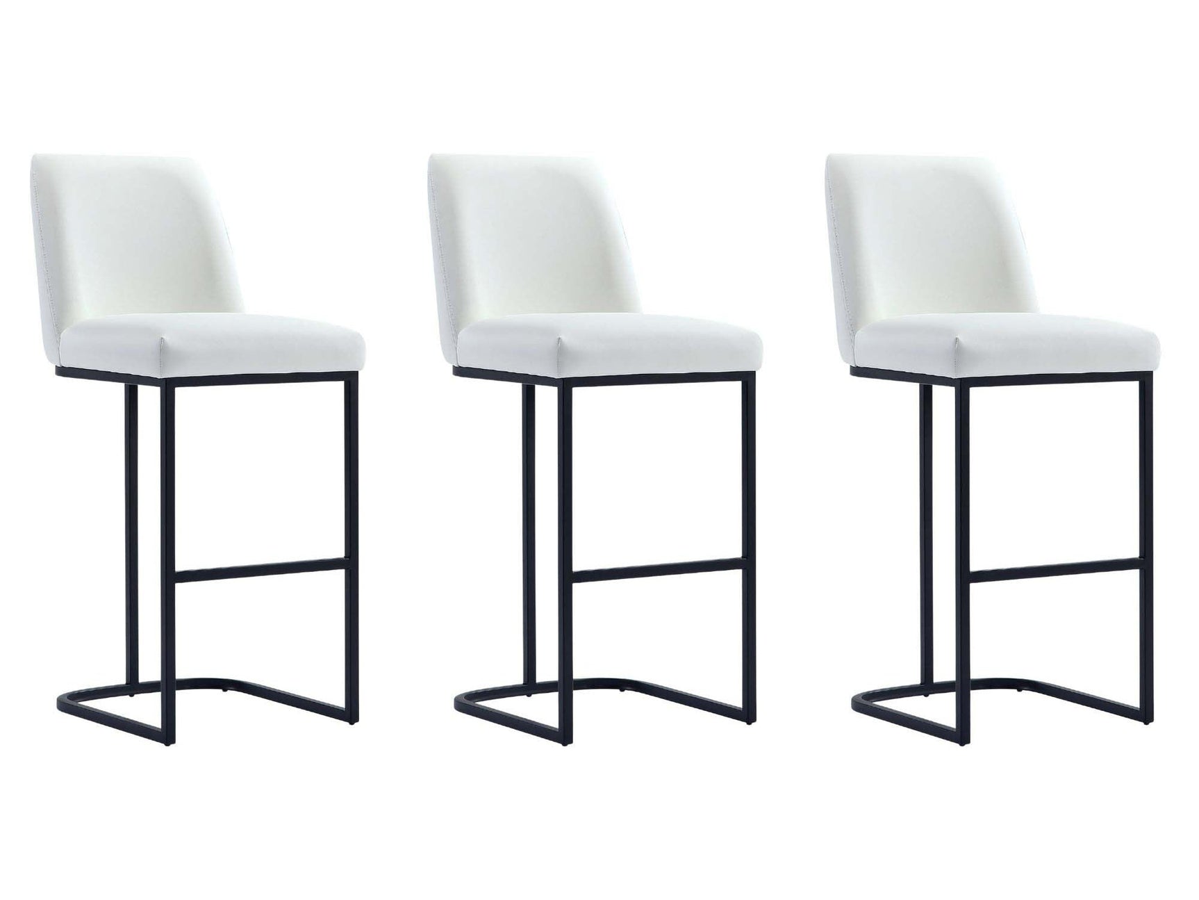 Serena Barstool in White (set of 3) - Ornate Home