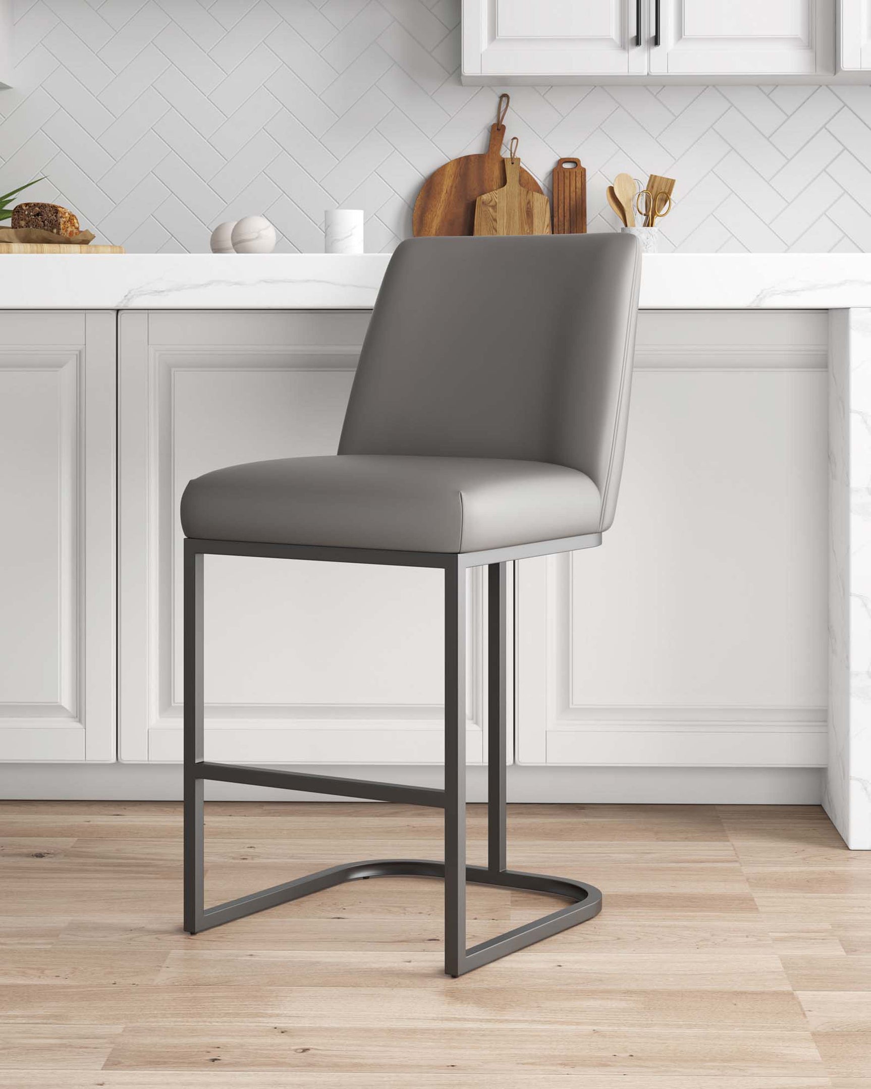 Serena Counter Stool in Grey - Ornate Home