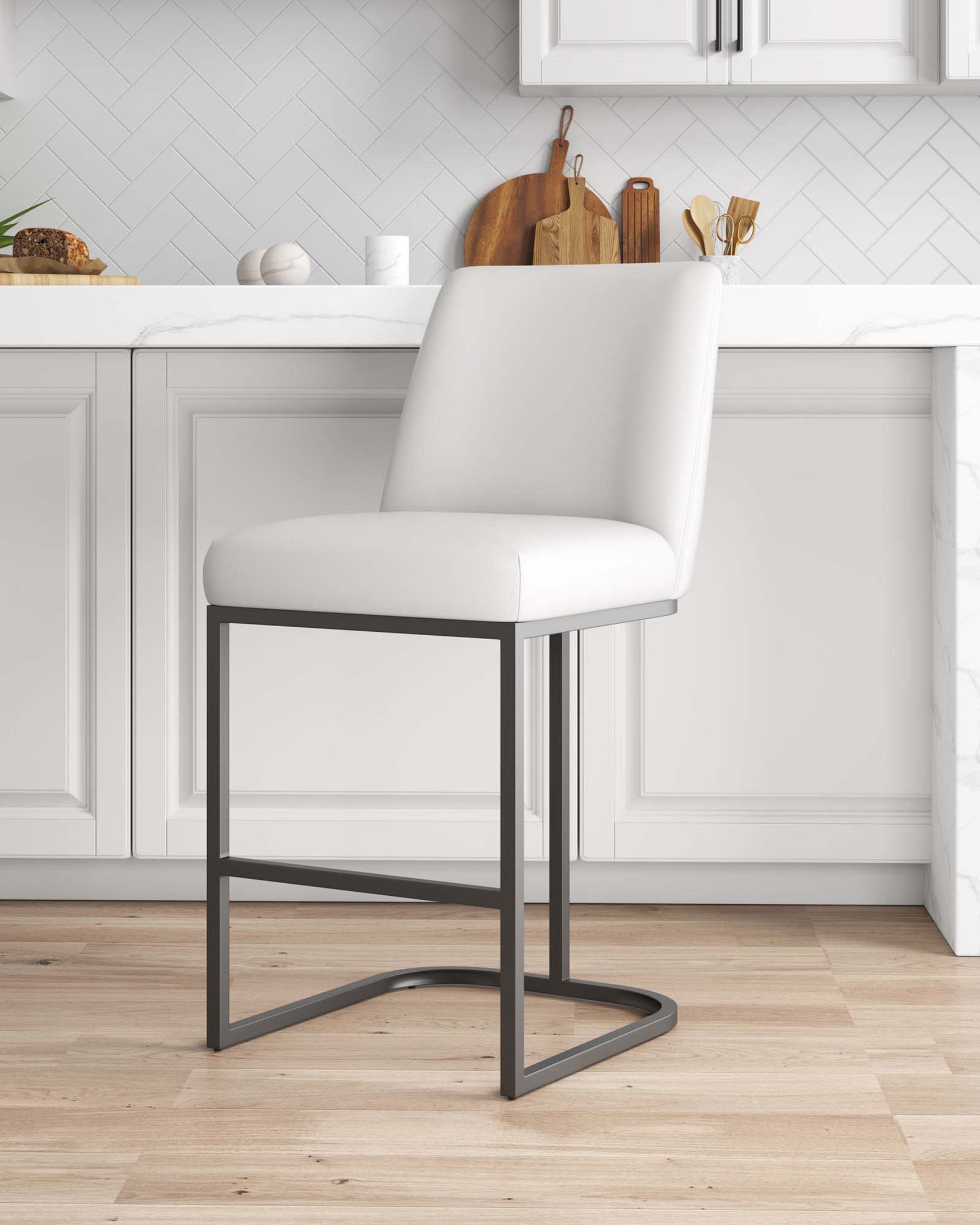 Serena Counter Stool in White - Ornate Home