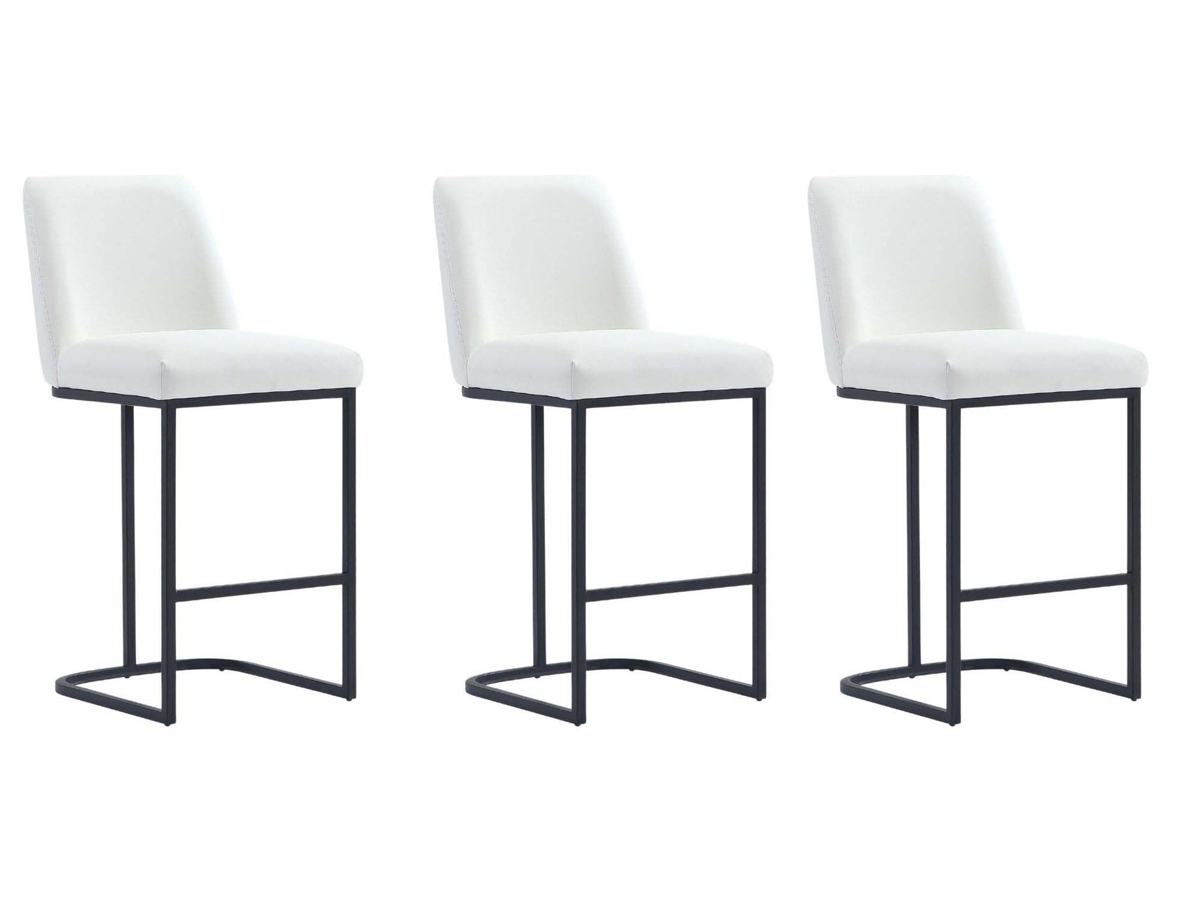 Serena Counter Stool in White (set of 3) - Ornate Home