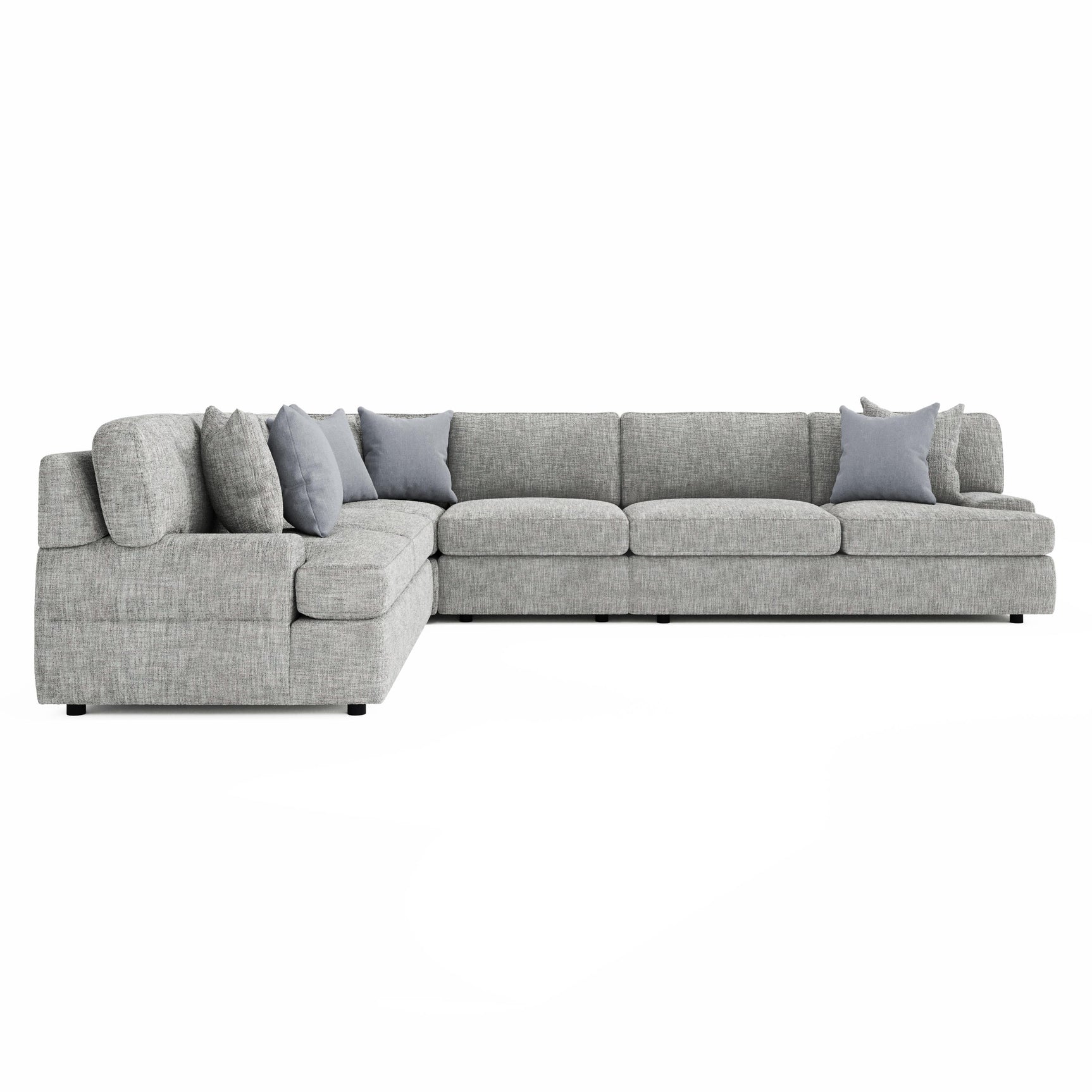 Serena Grey 4-Piece Fabric Sectional - Ornate Home
