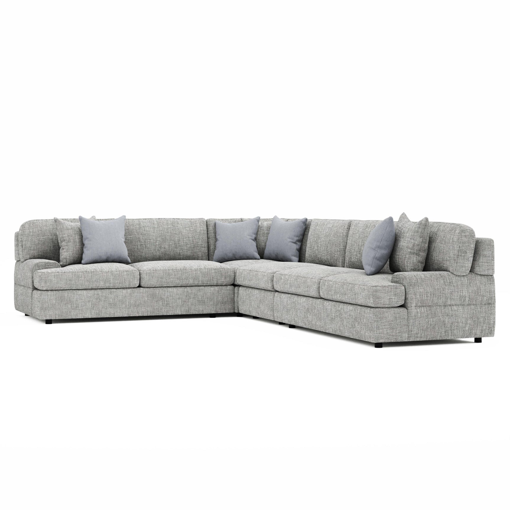 Serena Grey 4-Piece Fabric Sectional - Ornate Home
