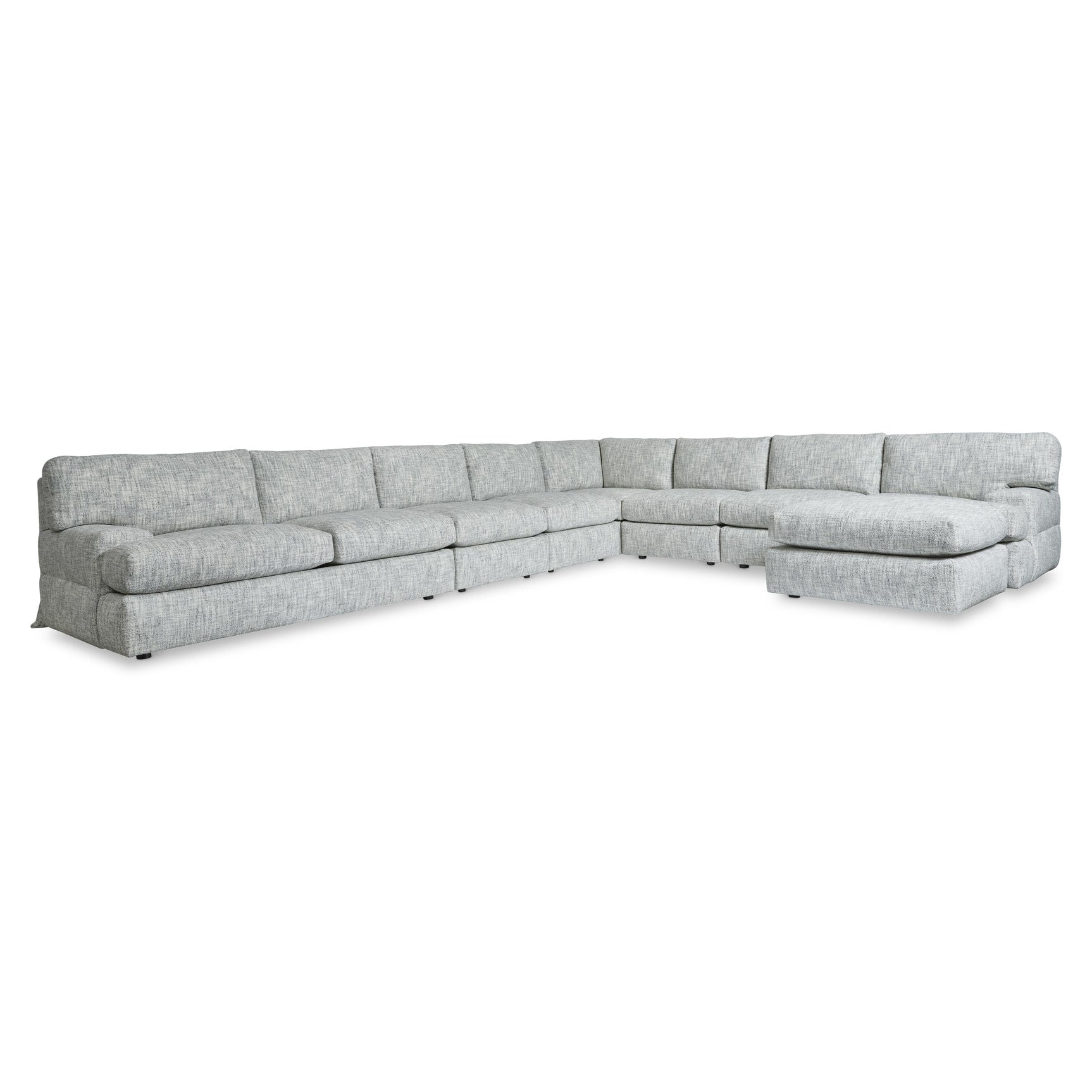 Serena Grey 7-Piece Fabric Sectional with Right Chaise - Ornate Home