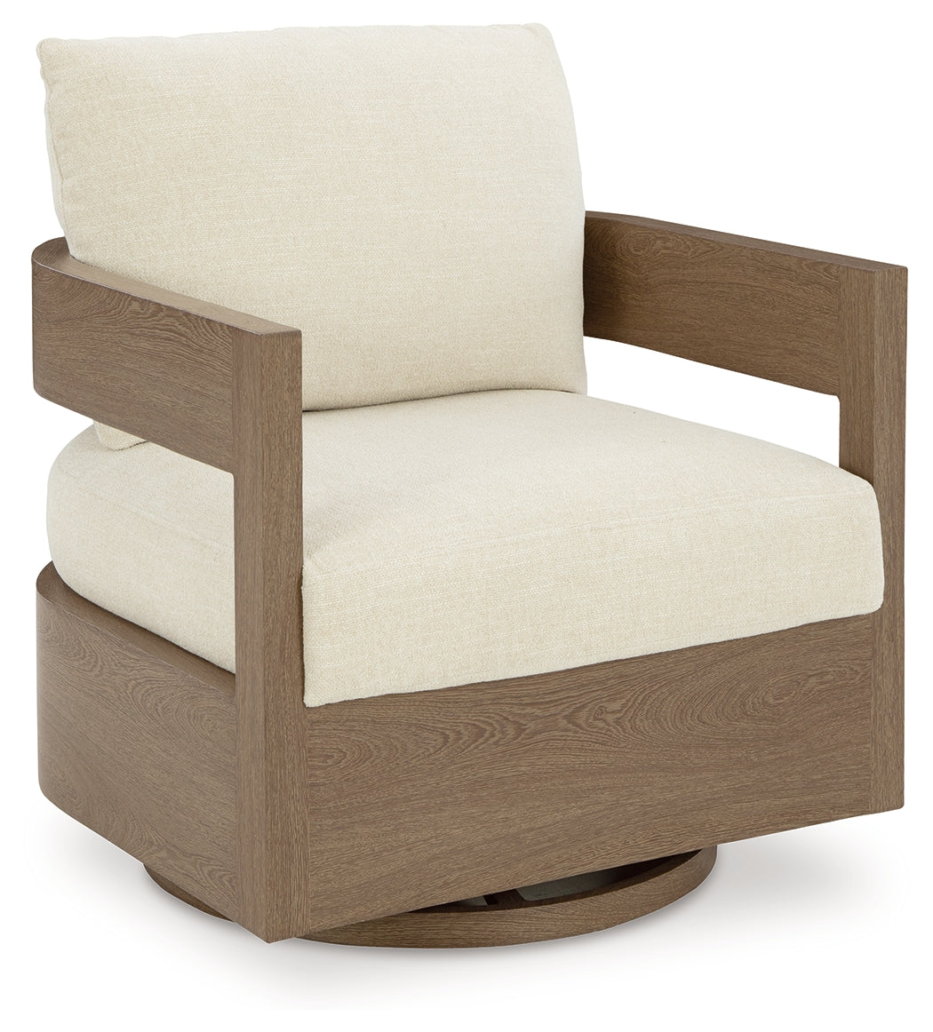 Serene Bay Dark Brown/White Swivel Glider Chair w/Cushion - Ornate Home