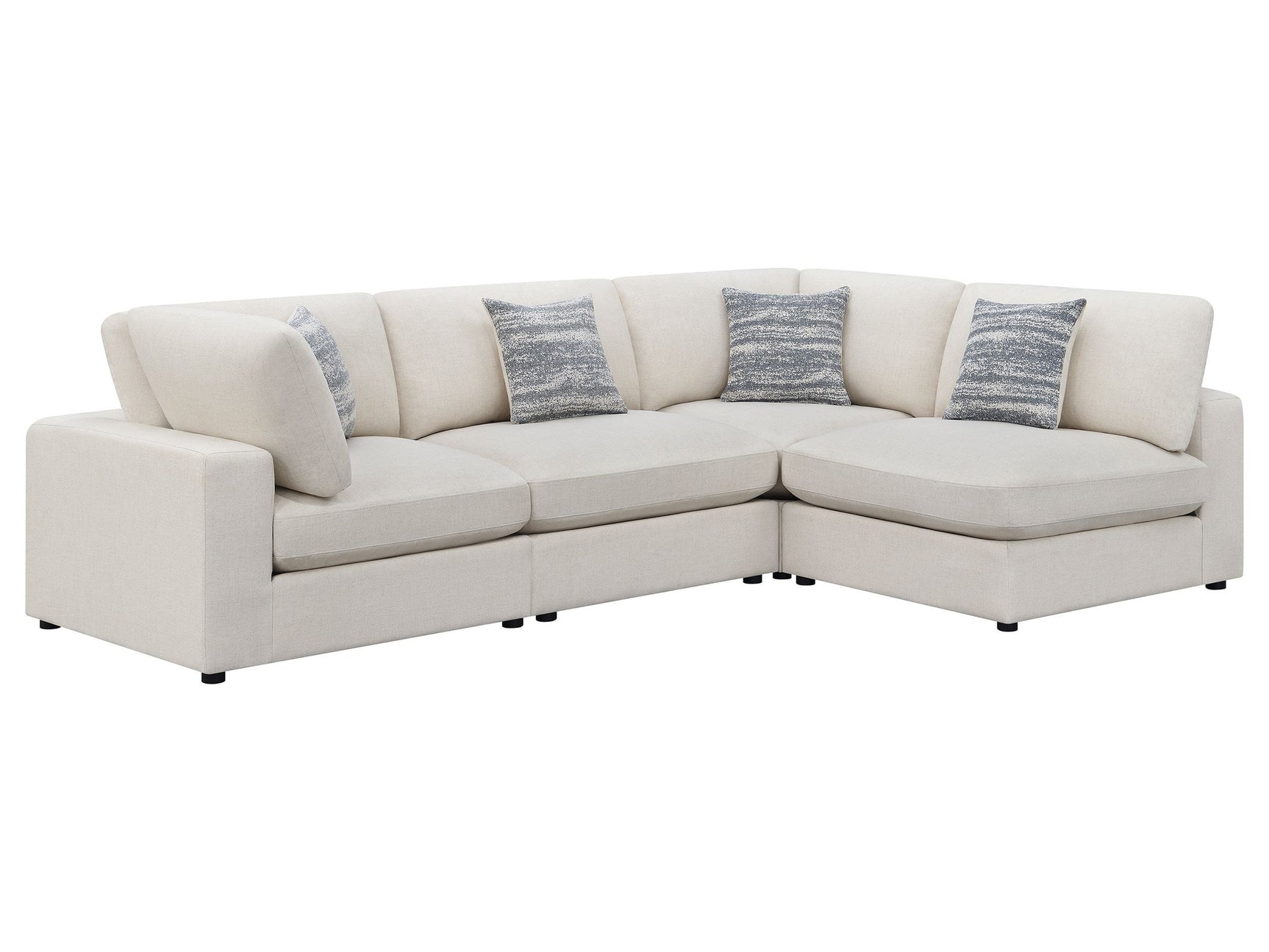 Serene Beige 4-Piece Modular Sectional Sofa - Ornate Home