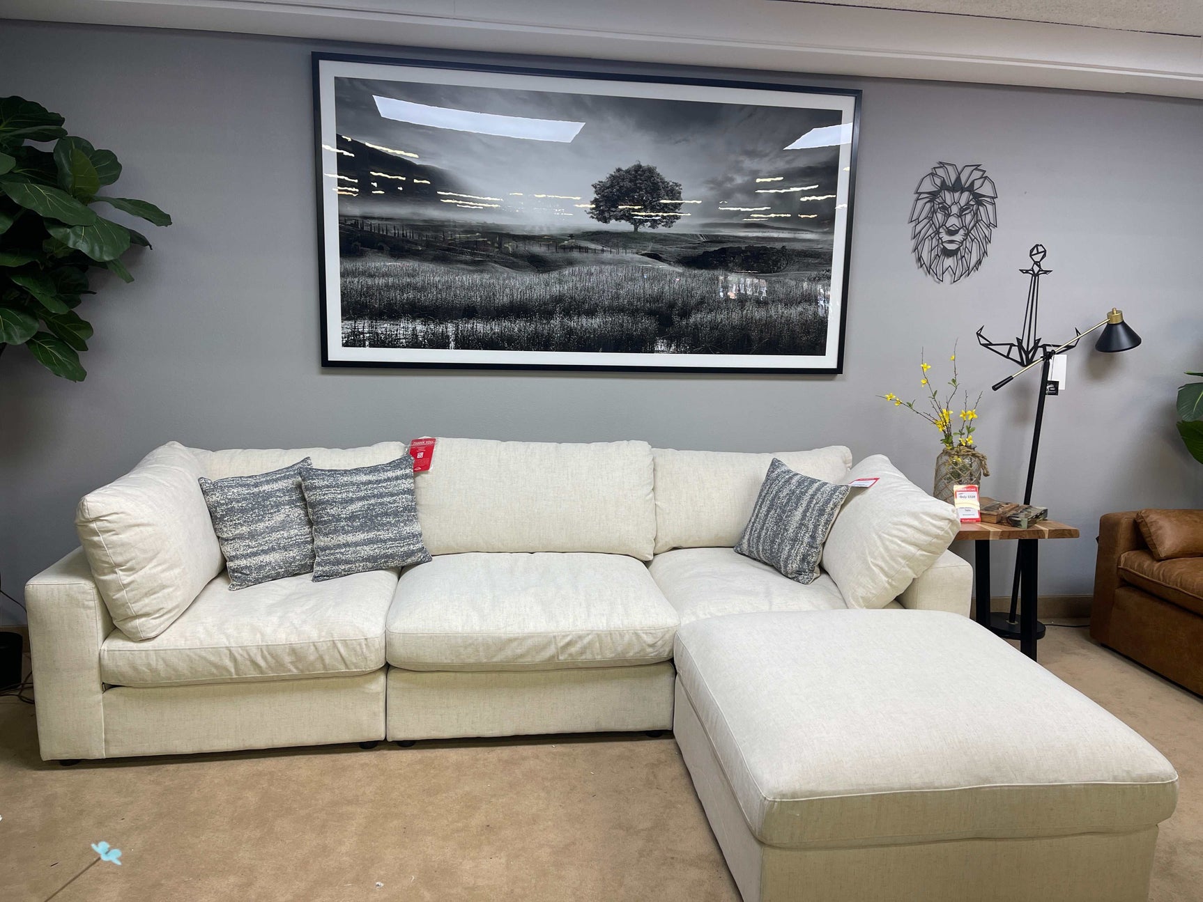 Serene Beige 4pc Modular L Shape Sectional - Ornate Home