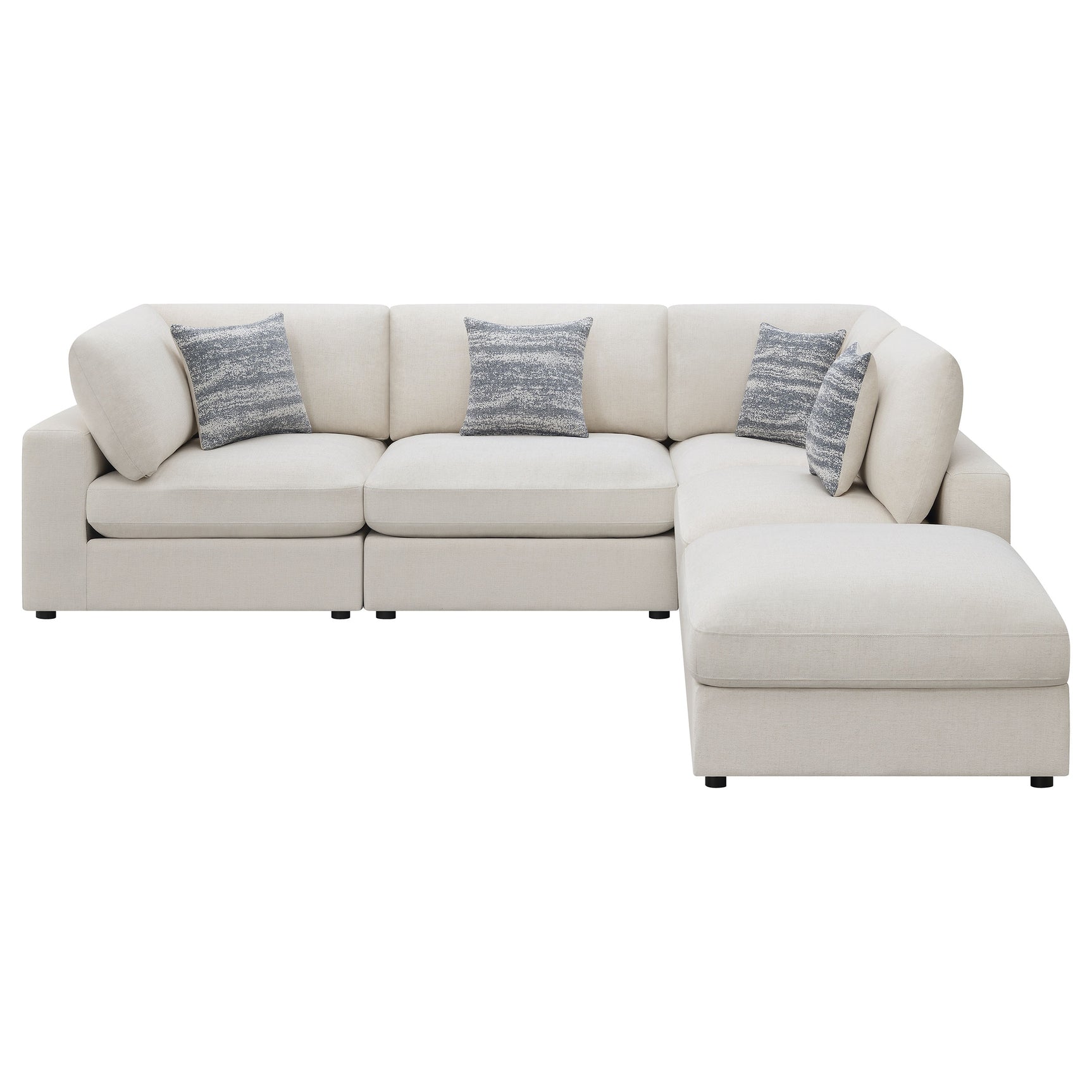 Serene Beige 5-piece Modular Sectional Sofa - Ornate Home