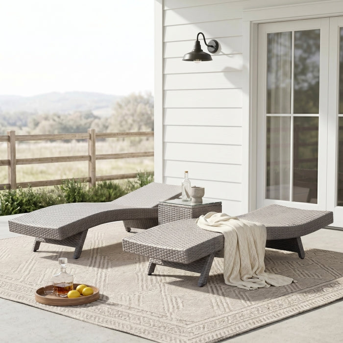 Serene Gray Outdoor Chaise Lounger - Ornate Home