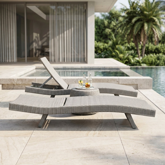 Serene Gray Outdoor Chaise Lounger - Ornate Home