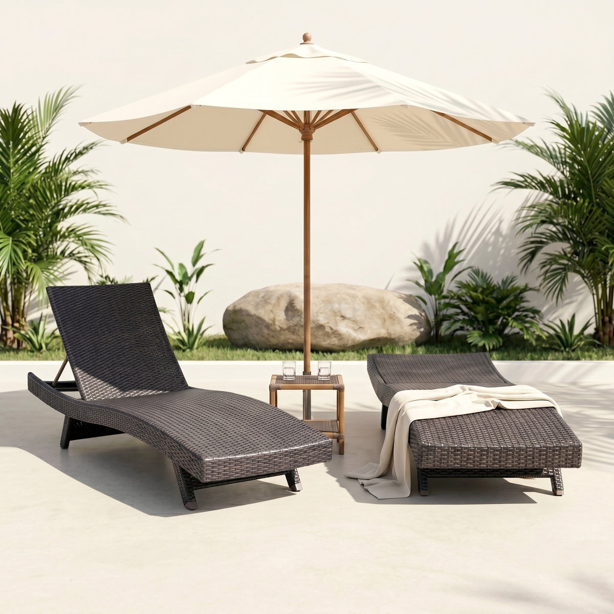 Serene Gray Outdoor Chaise Lounger - Ornate Home