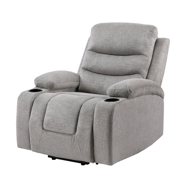 Sereno Black Power Lift Chair With Massage Heat Charging Ports And Cup-holders - Ornate Home