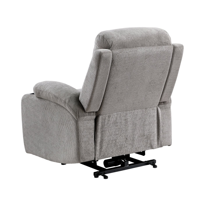 Sereno Black Power Lift Chair With Massage Heat Charging Ports And Cup-holders - Ornate Home