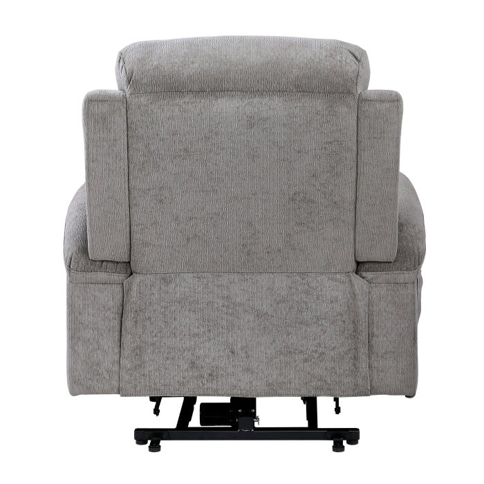 Sereno Black Power Lift Chair With Massage Heat Charging Ports And Cup-holders - Ornate Home