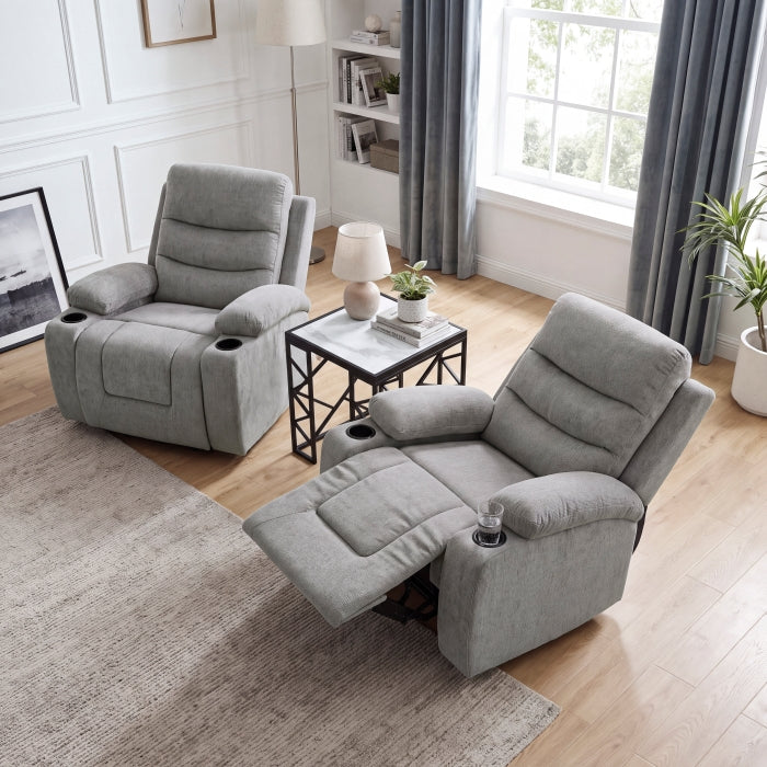 Sereno Black Power Lift Chair With Massage Heat Charging Ports And Cup-holders - Ornate Home