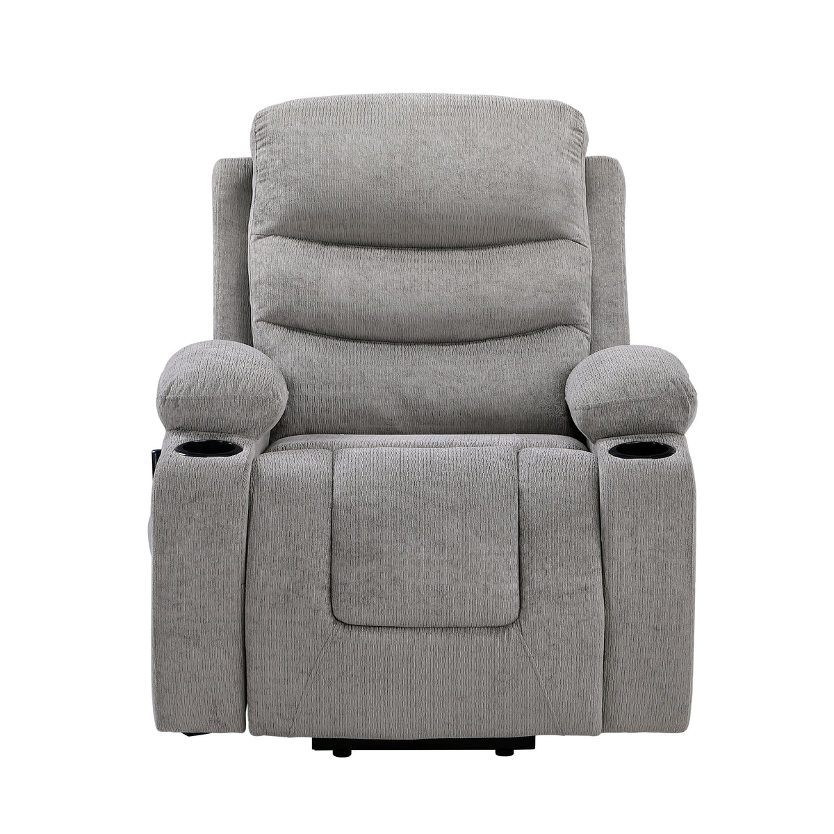 Sereno Black Power Lift Chair With Massage Heat Charging Ports And Cup-holders - Ornate Home