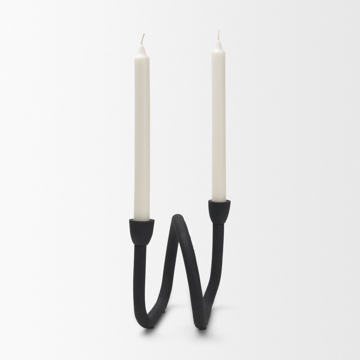Serpens Black Metal Large Candleholder - Ornate Home