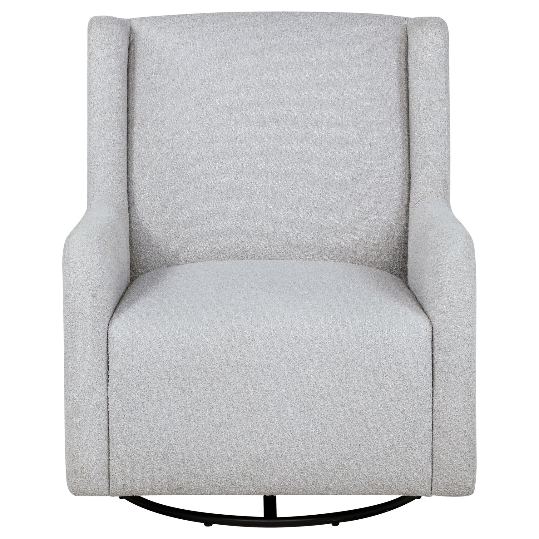 Serra Dove Grey Boucle Upholstered Swivel Glider - Ornate Home
