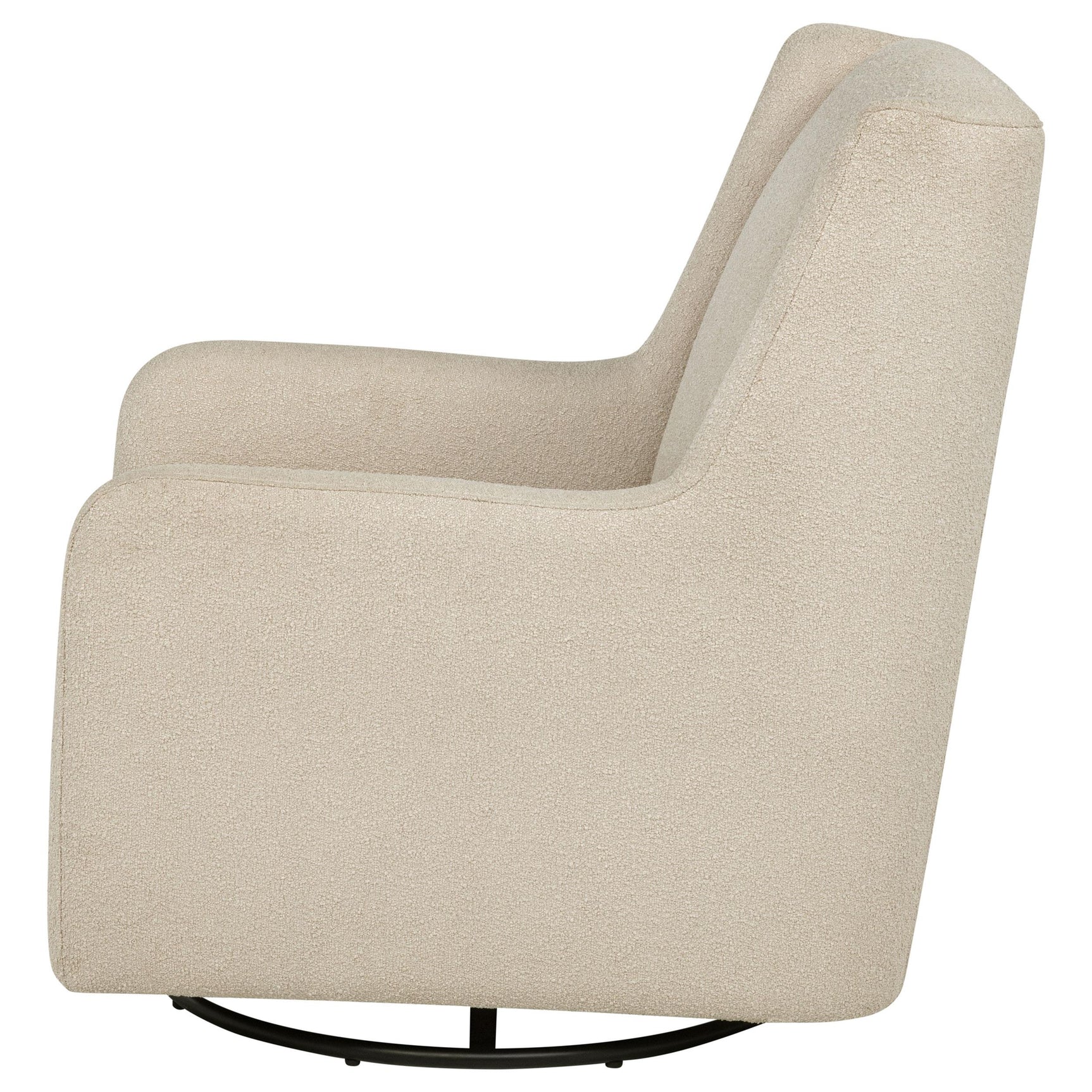 Serra Sandy Beige Boucle Upholstered Swivel Glider - Ornate Home