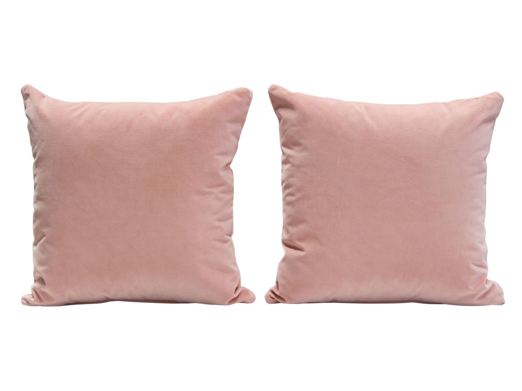 Set of (2) 16" Square Accent Pillows in Blush Pink Velvet by Diamond Sofa - Ornate Home