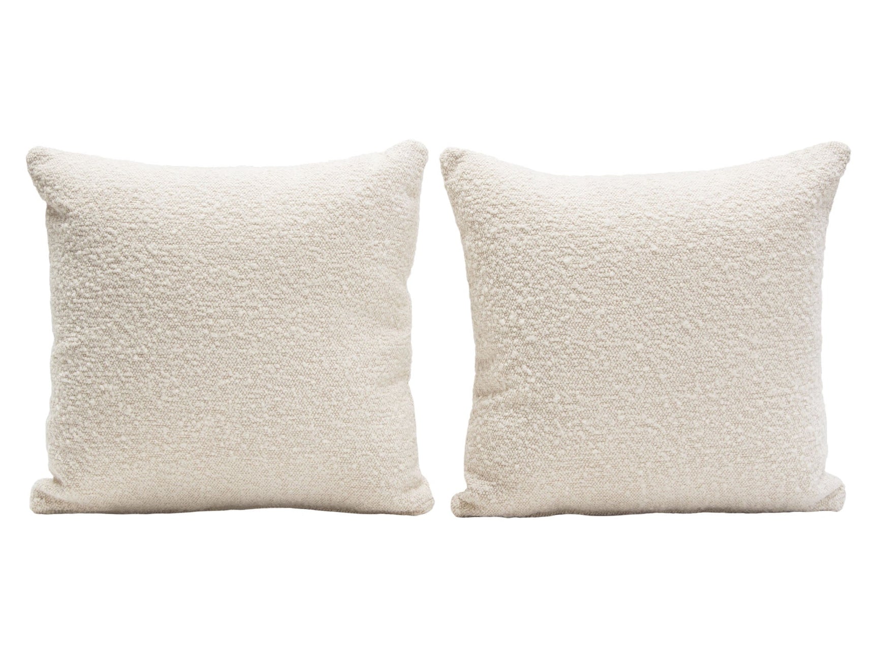 Set of (2) 16" Square Accent Pillows in Bone Boucle Textured Fabric by Diamond Sofa - Ornate Home