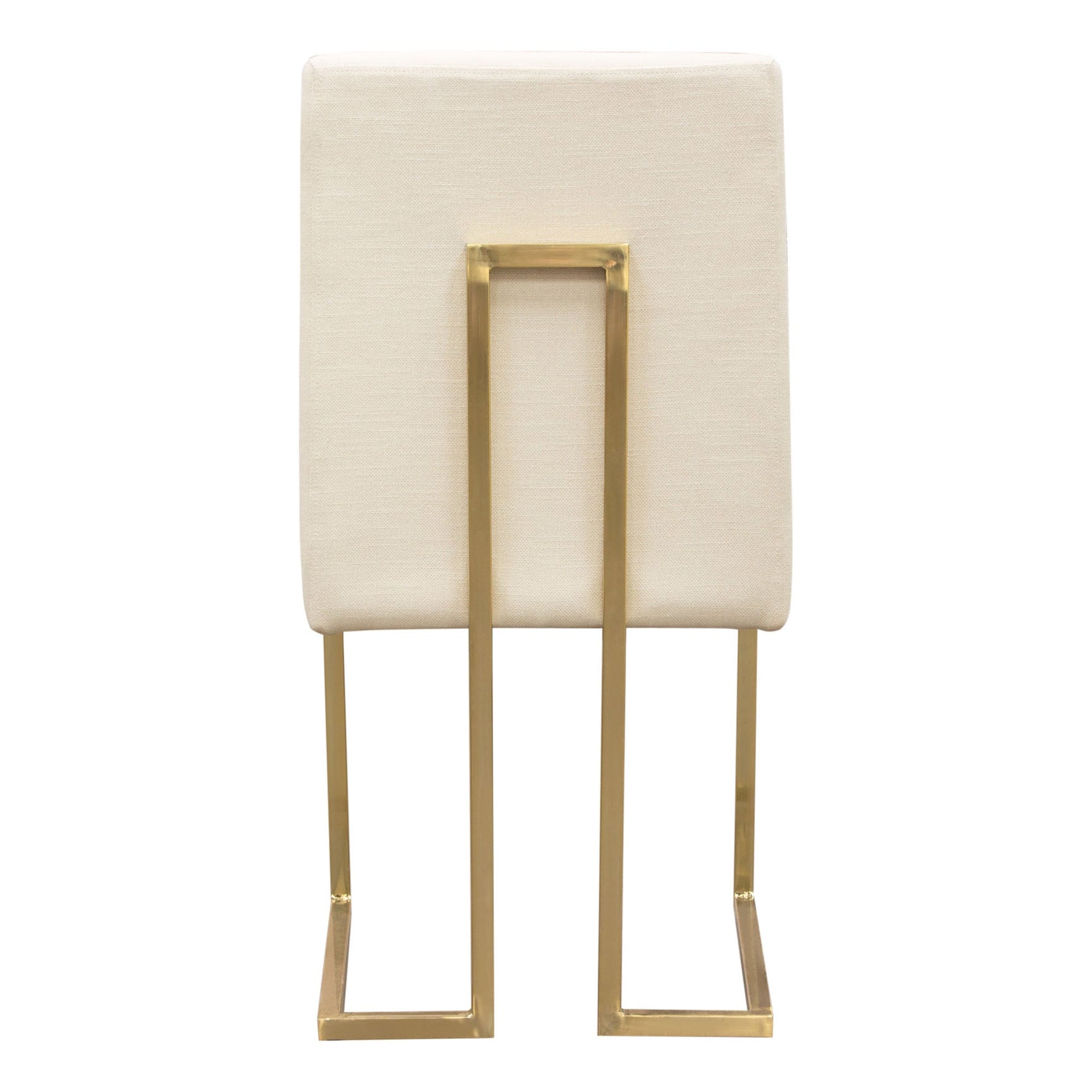 Set of (2) Skyline Dining Chairs in Cream Fabric w/ Polished Gold Metal Frame by Diamond Sofa - Ornate Home