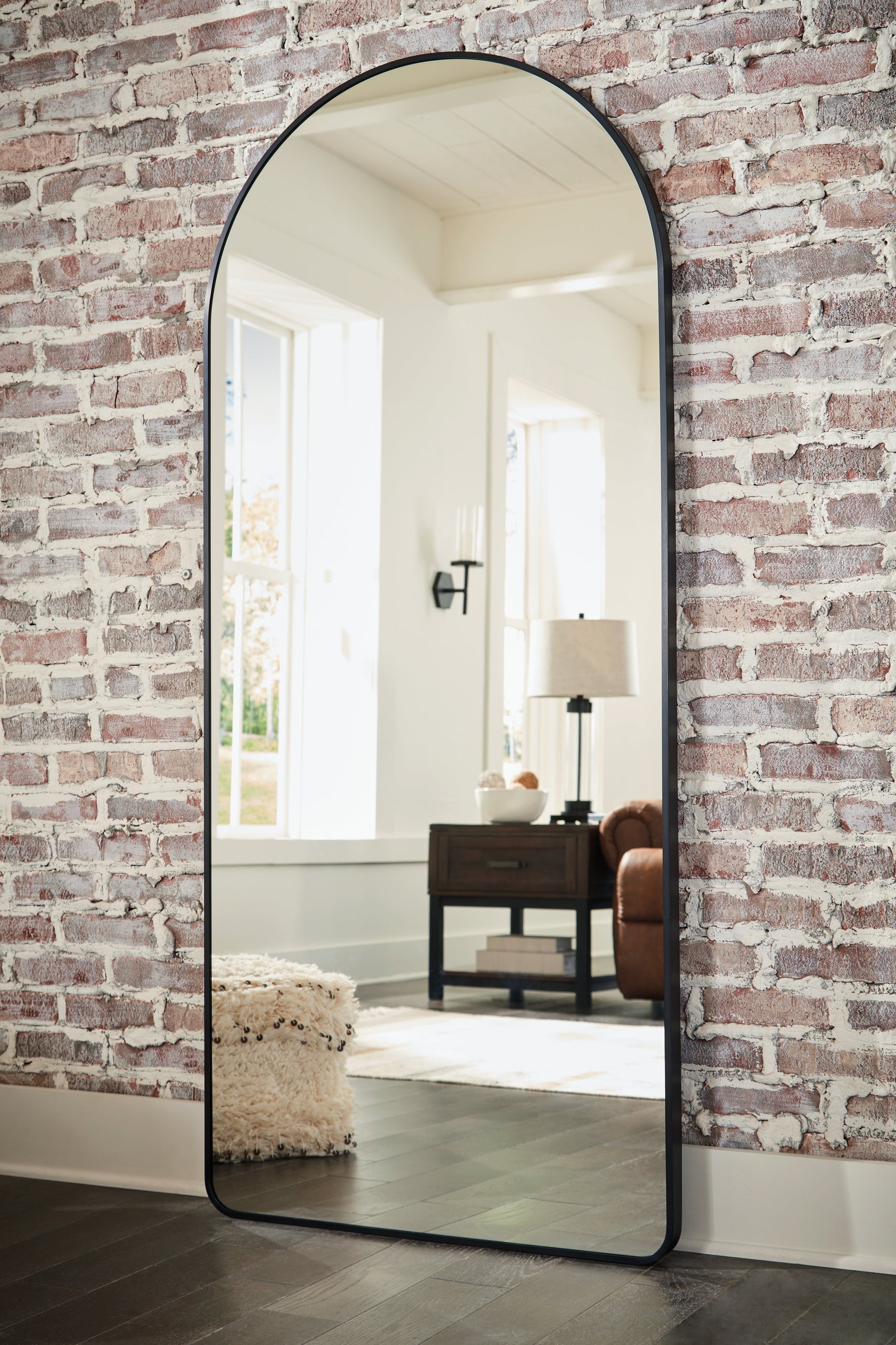 Sethall Black Floor Mirror (Online Special Price) - Ornate Home