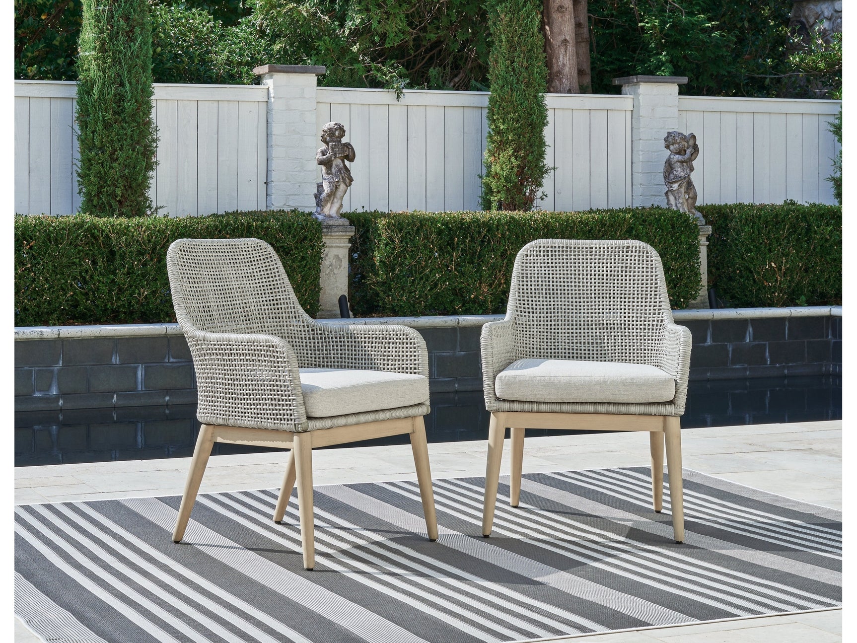 Seton Creek Gray Outdoor Dining Armchair (Set of 2) - Ornate Home