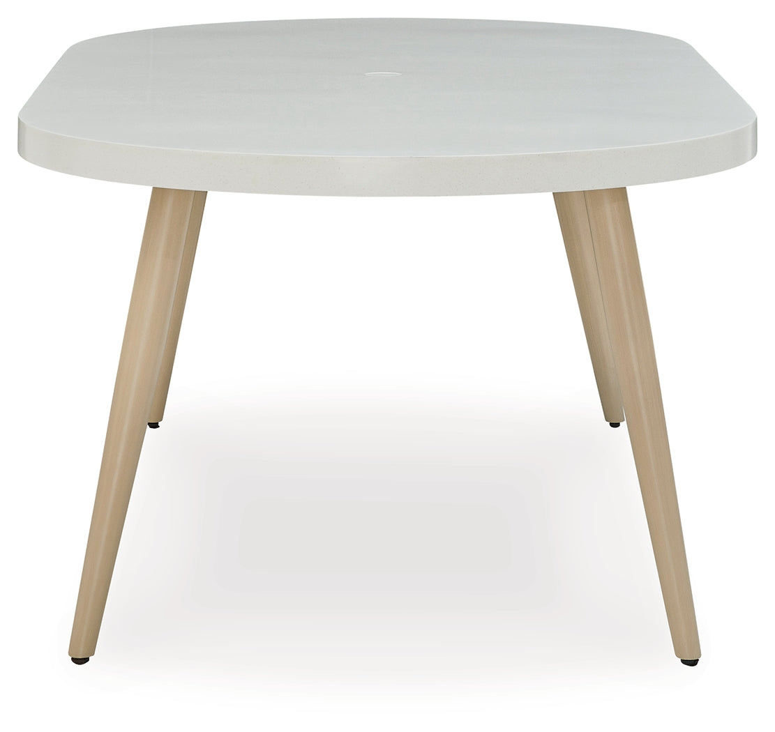 Seton Creek Gray Outdoor Oval Dining Table - Ornate Home