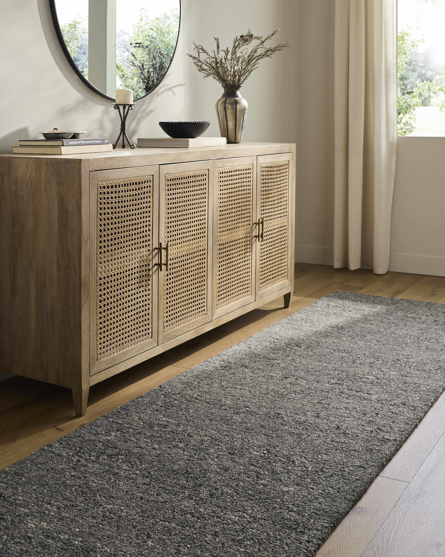 Sevan Charcoal Wool Area Rug - Ornate Home