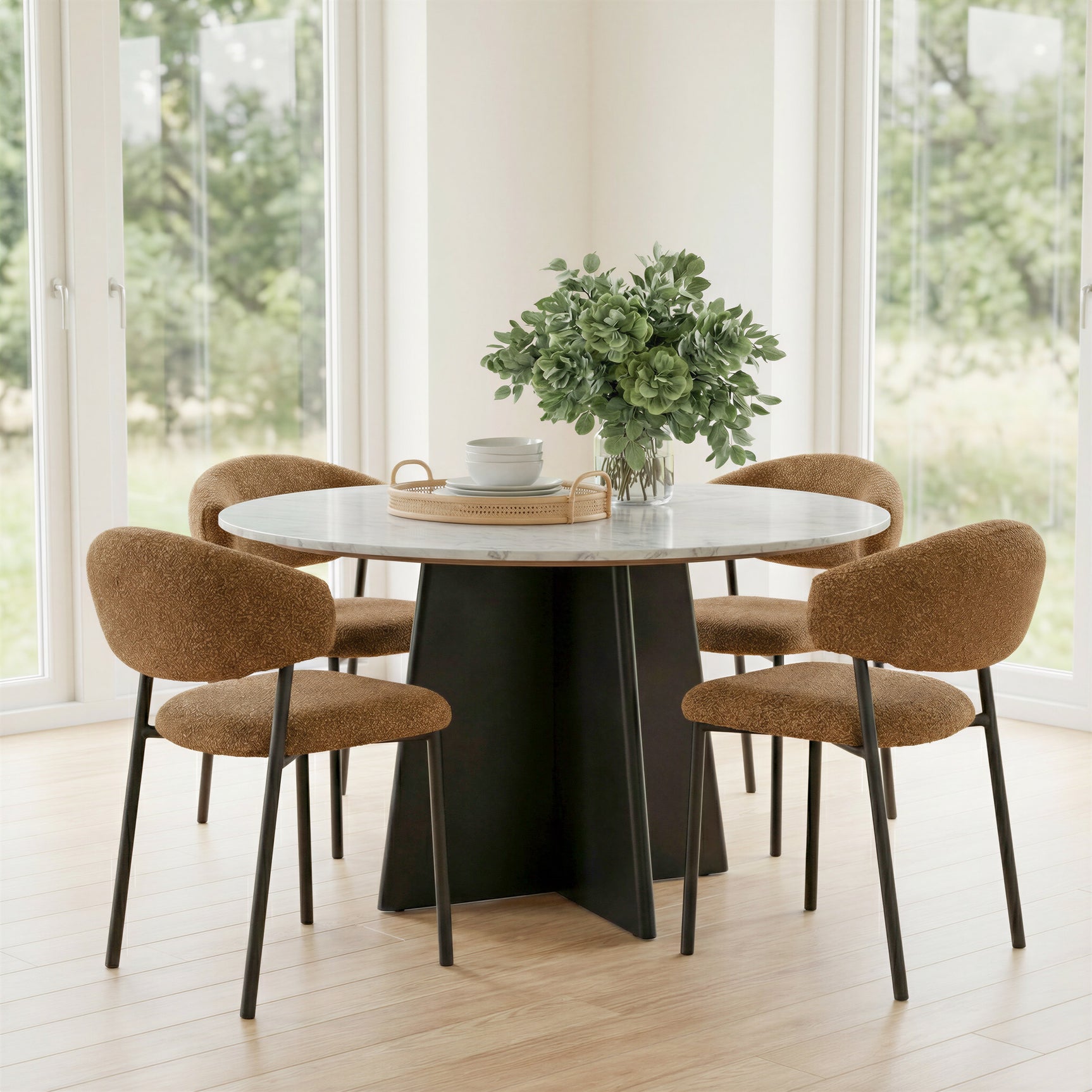 Seville Brown Cork Dining Chair (Set of 2) - Ornate Home
