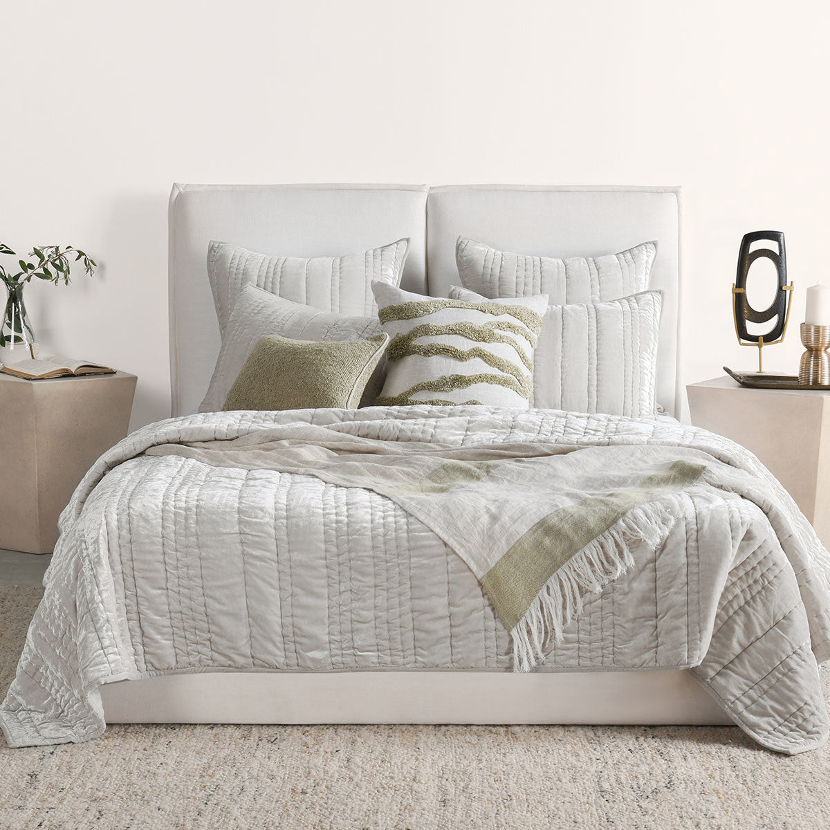 Seville Oyster Gray Quilt Collection - Ornate Home
