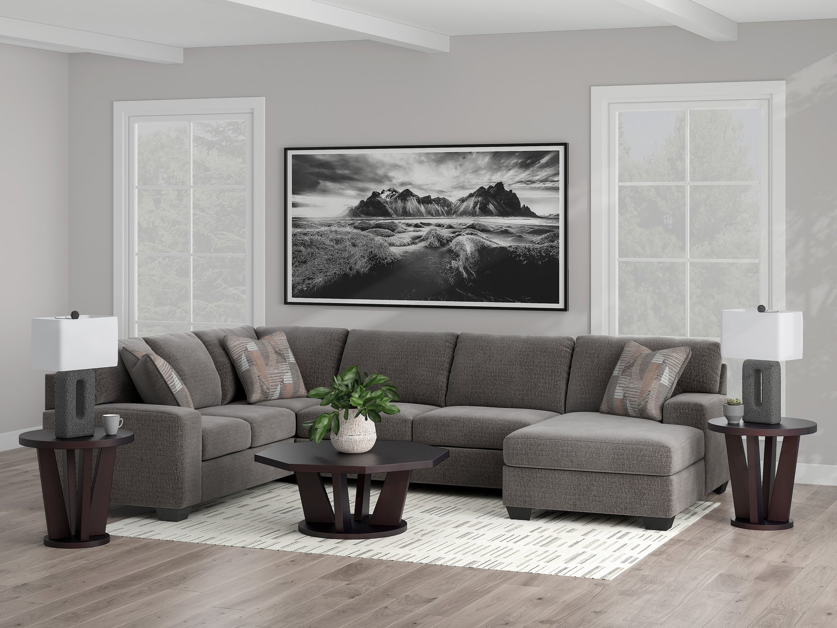 Seyler Lane Greystone 3-Piece Sectional with RAF Chaise - Ornate Home