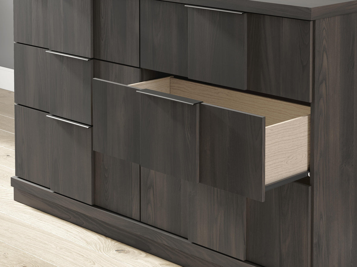 Shaehartin Dark Brown Dresser and Mirror - Ornate Home